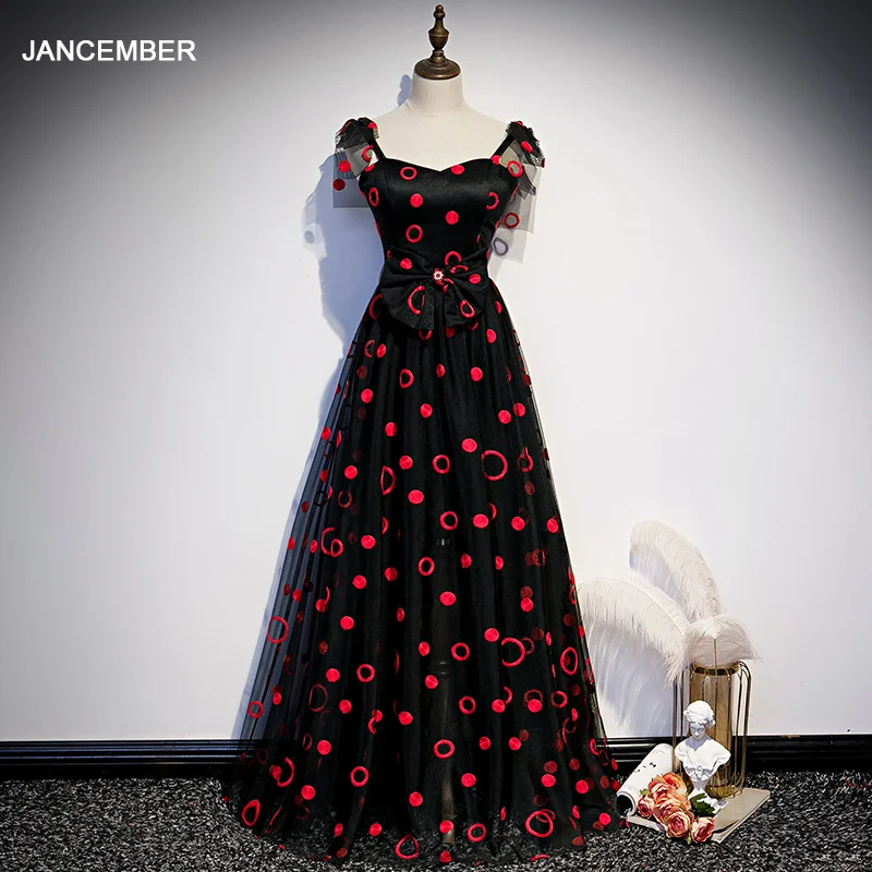 

JANCEMBER WLN20066 Sexy Temperament High-End Atmosphere Spaghetti Strap Bow Evening Prom Dresses 2020 vestidos fiesta