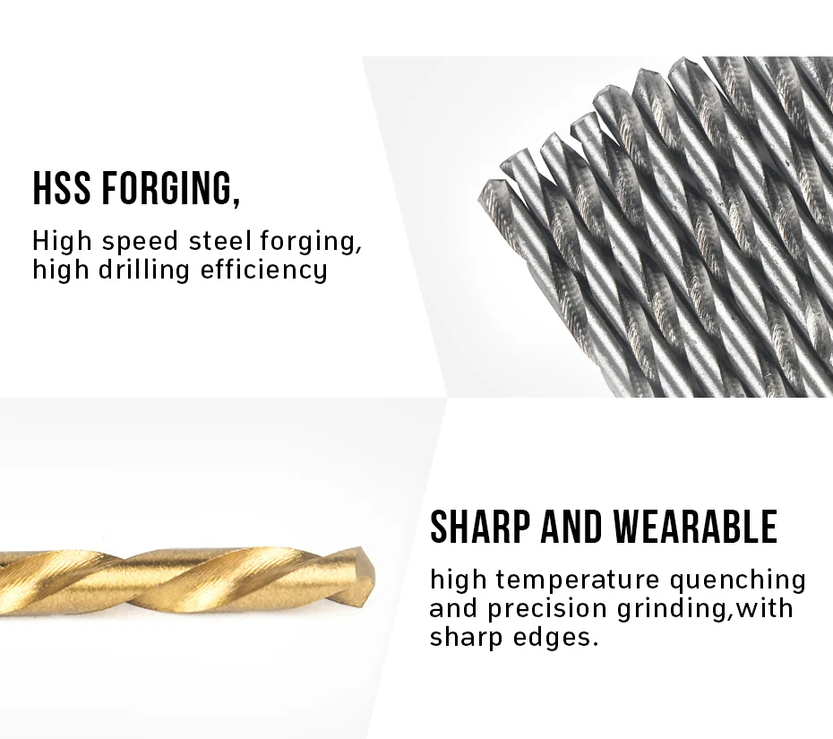 Hole Opener HSS Twist Drill Bits Set DIY Woodworking 1.5-10mm Titanium Coated Surface 118 Degree For Drilling woodworking Hole Opener HSS Twist Drill Bits Set DIY Woodworking 1.5-10mm Titanium Coated Surface 118 Degree For Drilling woodworking