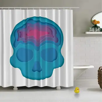 

Vector Skull Done d Origami Vector Practical Shower Curtain for Kids Bathroom,72''L x 72''W
