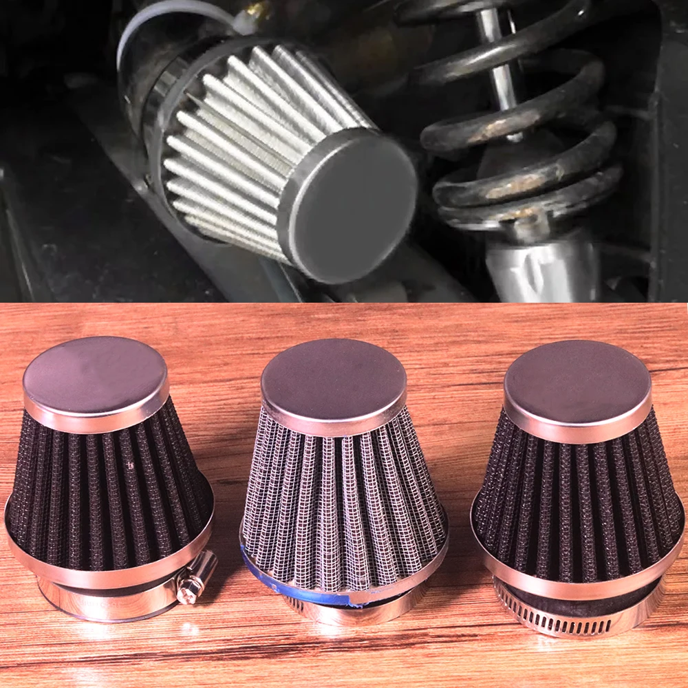 1Pc New Stainless Steel  Mushroom Head Filter Motorcycle Chopper ATV Scooter Cone Air Cleaner Intake Filter 38 48 52mm (1)