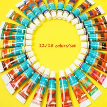 12/18 цветов 12 акриловые краски, мл набор краски для текстиля стеклянная краска пигмент для детской одежды настенные чертежные товары для рукоделия