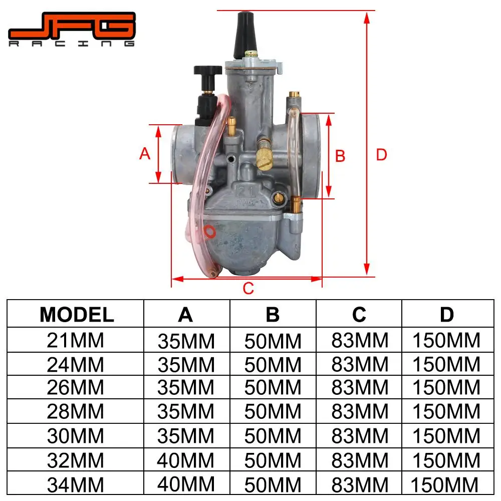 Мотоцикл для PWK 21 24 26 28 30 32 34 мм универсальный карбюратор скутера Keihin HONDA SUZUKI ATV UTV Pit