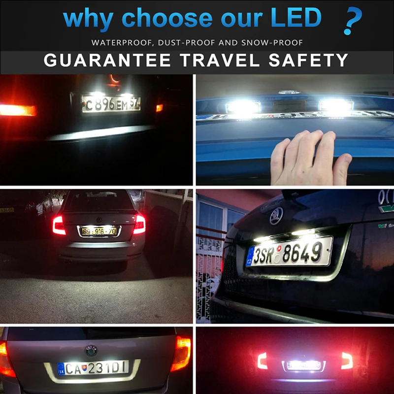 2X безошибочный 18SMD светодиодный светильник для номерного знака skoda octavia light s льник