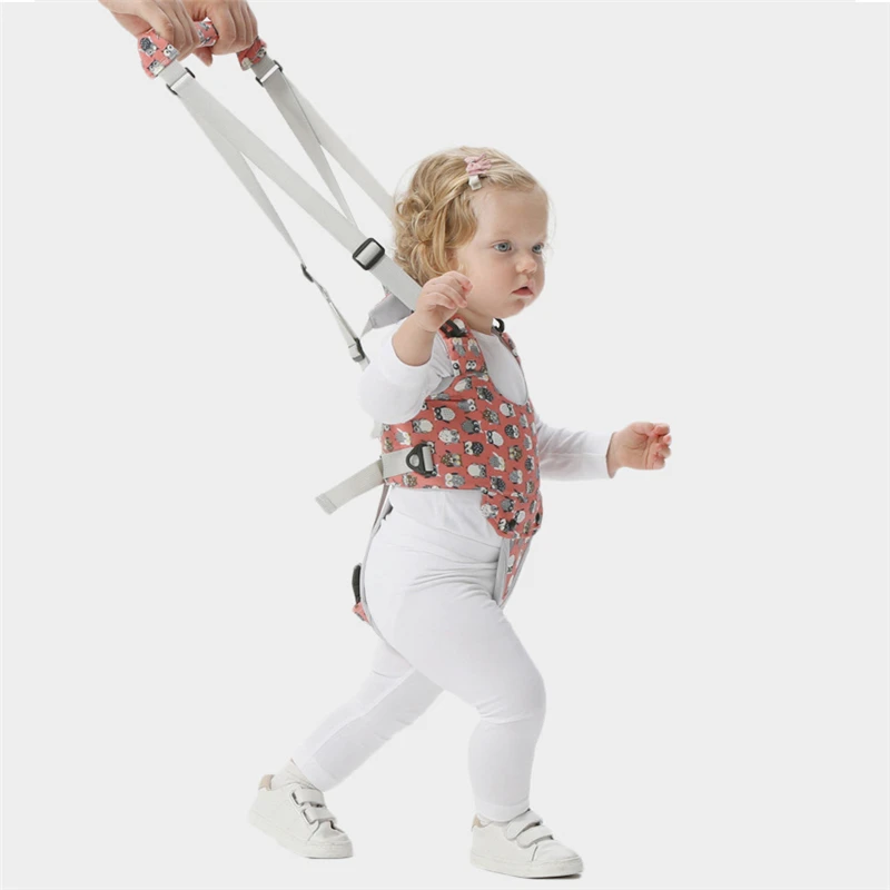 Cartoon Print Baby Walker Harness Walking Assistant Owl Pattern Toddler Multi-functional Walk Learning Belt Removable Crotch