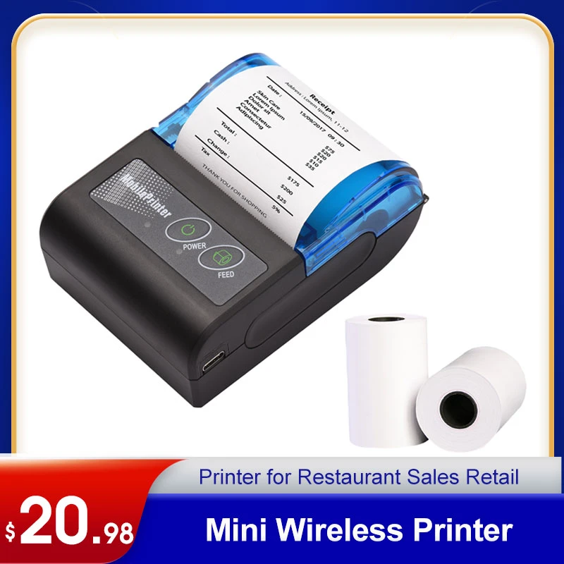 mini sticker printer Mini Thermal Printer 2 inch Wireless USB Receipt Bill Ticket Printer with 58mm Paper Compatible iOS Android Windows for Retail best mini printer