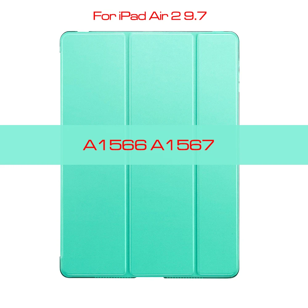 Чехол qijun для ipad 9,7 A1822 A1893 Fundas для ipad 5th 6th 7th 10,2 Air 1 ipad 2 3 PC задняя крышка из искусственной кожи Smart Cover - Цвет: Mint-iPad Air 2