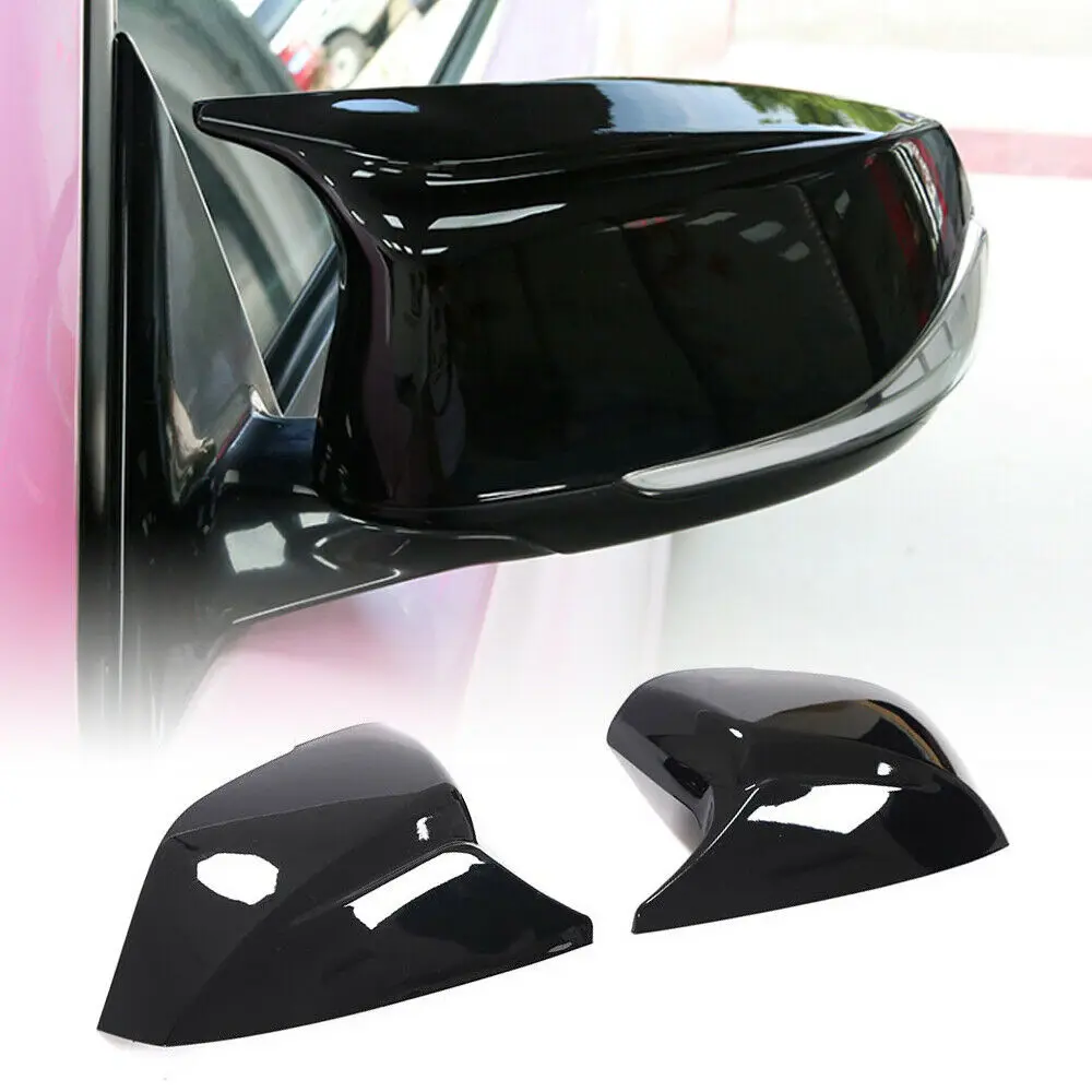 

2pcs Replacement Side Mirror Cover Caps For Infiniti Q50 Q60 Q70 SQ50 XQ30 2014-2020 Bright Black