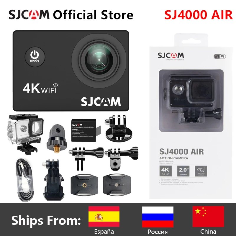 Reducido Original SJCAM SJ4000 aire 4K Cámara de Acción Full HD Allwinner 4K 30FPS WIFI 2,0 "Pantalla Mini casco impermeable deportes DV Cámara jaO0AzYV