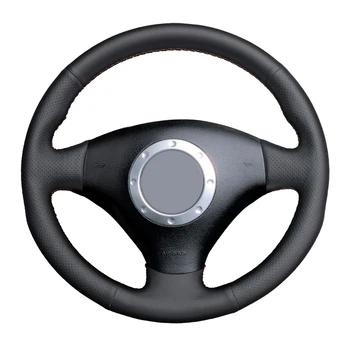 

Black Genuine Leather Car Steering Wheel Cover for Audi A2 8Z A3 8L Sportback A4 B6 Avant A6 C5 A8 D2 TT 8N S3 S4 RS 4 RS 6