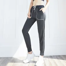 Новые спортивные штаны для женщин, свободные закрывающие штаны для йоги, быстросохнущие штаны для тренировок, фитнеса, бега, стильные длинные штаны для спортзала