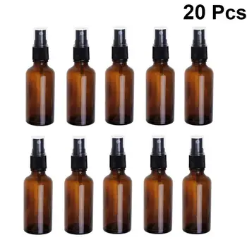 

6/10/20pcs 20/30/50ml Portable Brown Travel Bottle Lotion Spray Empty Glass Bottle Press Spray Bottle