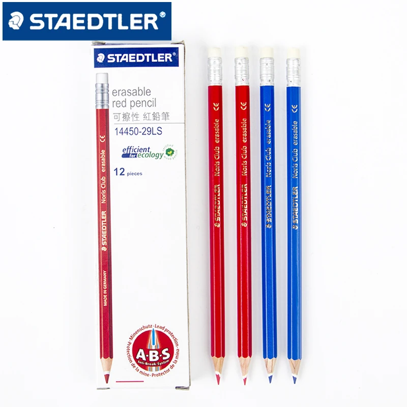 12 шт. STAEDTLER 144 цветные карандаши с ластиком для рисования Школьные Канцелярские