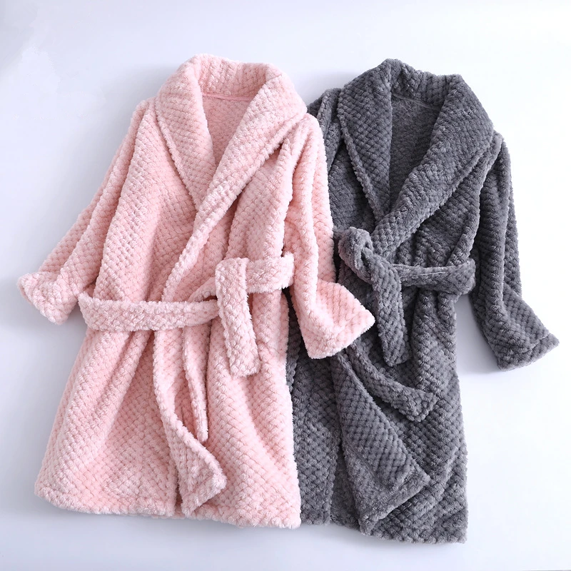 

New Autumn Winter Kids Sleepwear Robe 2019 Flannel Warm Bathrobe For Girls 4-18 Years Teenage Children Pajamas For Boys Pyjamas