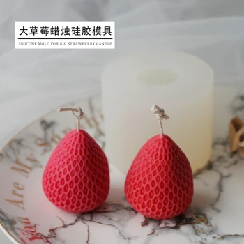 

PRZY Silicone Mold Soap Molds Big Strawberry Candle Mould Gypsum Chocolate Scented Candle Molds Fruit Food Cake Mould Clay Resin