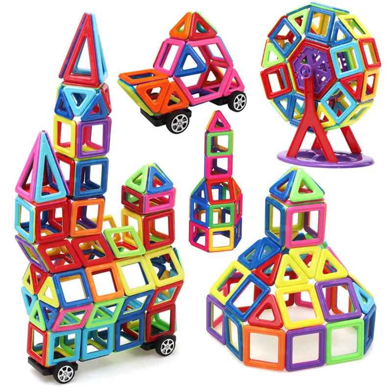 216 шт. стандартный размер 3D магнетизм дизайнерская Строительная модель игрушки и Строительные Кирпичи DIY блоки Развивающие магнитные игрушки