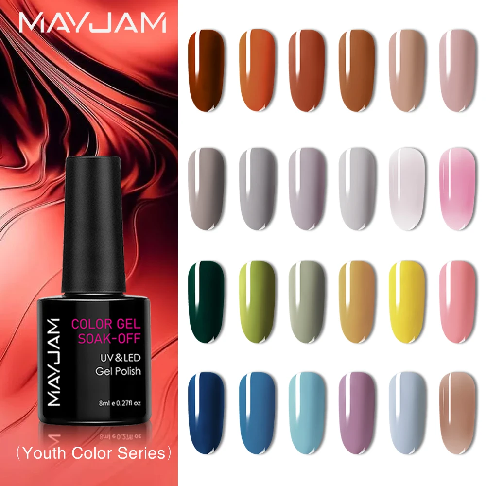 

8ml MAYJAM Nail Polish Vernis Semi Permanent Hybrid Varnish Gel Polish LED Lamp UV Color Gel Manicure Primer Top Coat Nails Art