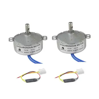 

CHANCS 2PCS Synchronous Motor TYC-50 12V DC 15-18RPM CW/CCW Slow Speed Electric Motor for Electric Fireplace