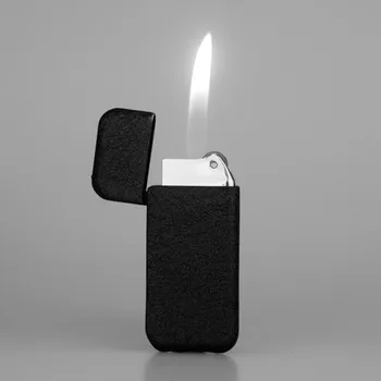 

Butane Lighter Black Frosted Pearl Ultra-thin Grinding Wheel Open Flame Lighter Metal Cigarette Lighter Encendedor Soplete