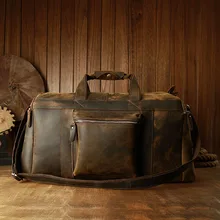 Новые мужские дорожные сумки Crazy Horse из натуральной кожи, качественные мужские дорожные сумки для путешествий, вместительные дорожные сумки для путешествий