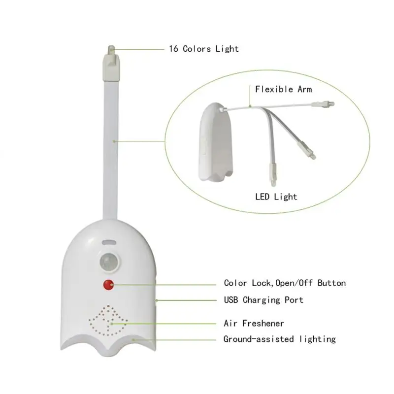 Светодиодный светильник для туалета Usb Rocket Toilets comomode лампы 16 цветов переключаемый холодный ночной Светильник с ароматом Товары для ванной комнаты