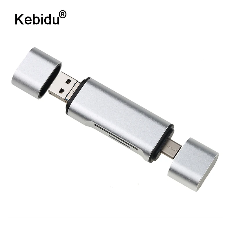 

kebidu 3 In 1 OTG Type-C Card Reader USB 3.0 USB A Micro USB Combo to 2 Slot TF SD Type C Card Reader for Smartphone PC Newest