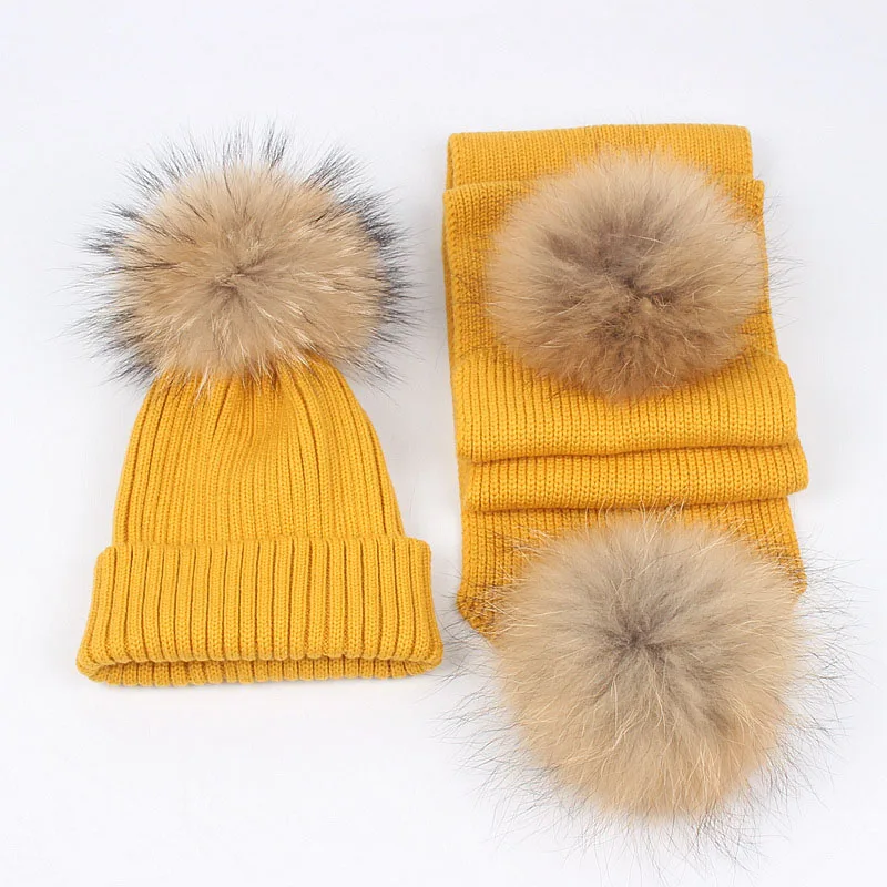 Вязаная зимняя шапка, шарф, комплект, детские уплотненные теплые шапочки мягкий 2019 новый шарф для девочек вязаные шапочки шляпа