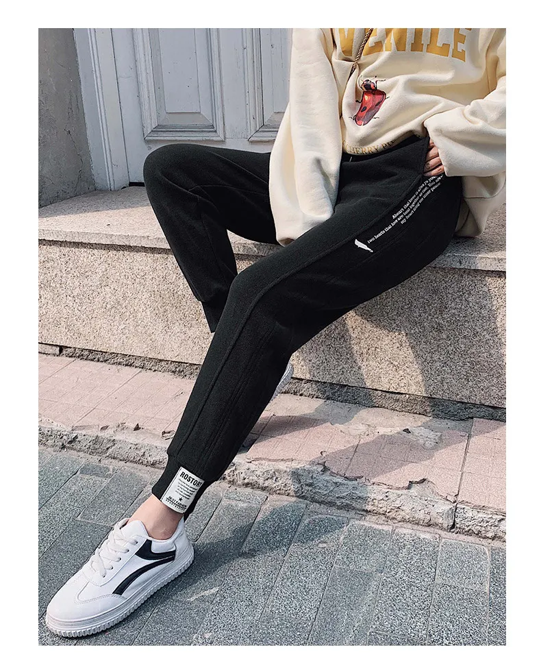 BIVIGAOS Новинка Мода и досуг года сезон осень-зима хлопковые повседневные брюки спортивные штаны с буквами в Корейском стиле женские спортивные брюки