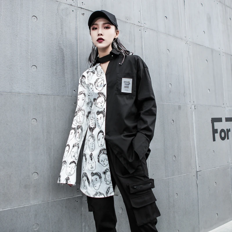 ELFSACK Puprple Panda Print Knit Korean Pullover