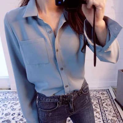 Blusas mujer de moda 2021 Женские топы и блузки размера плюс свободная однобортная рубашка