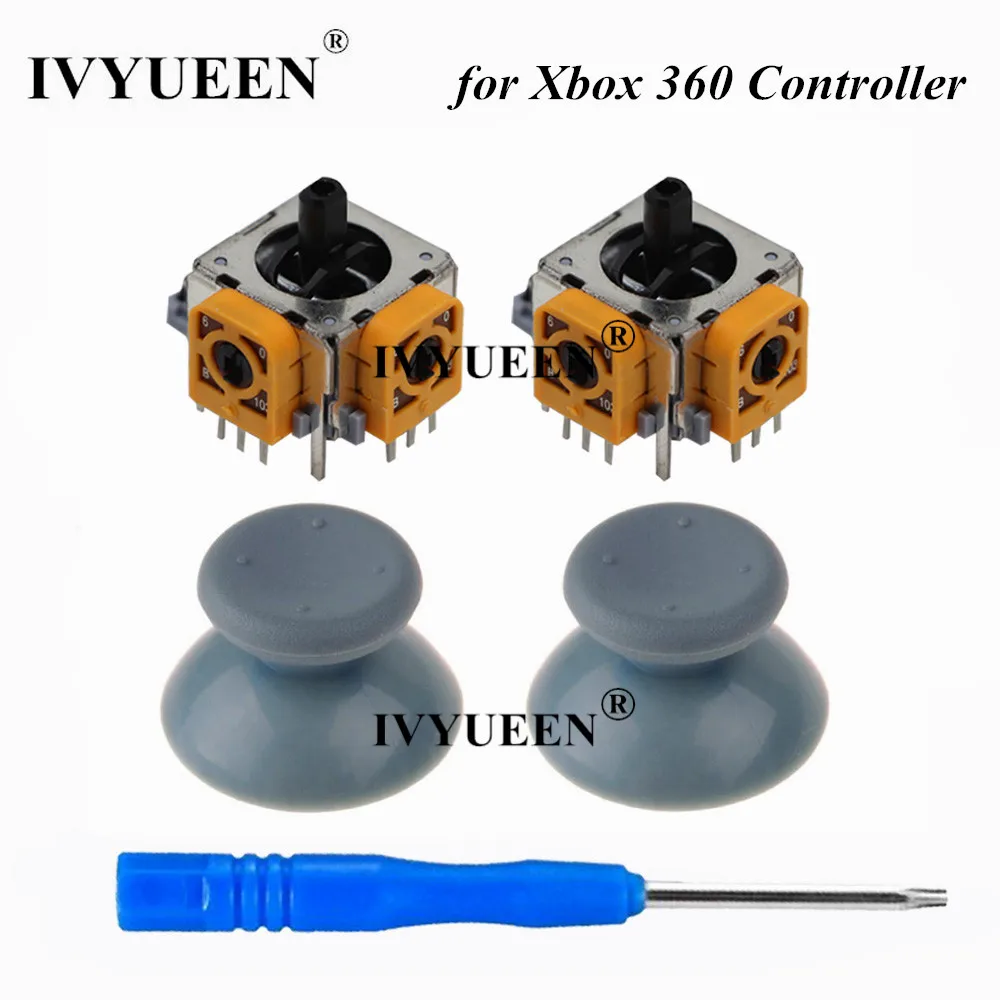 X360 Yellow Gray IVYUEEN 3D аналоговые палочки датчик модуль потенциометра для playstation 4 PS4 Pro тонкий контроллер для XBox One/360 джойстики - Цвет: X360 Yellow Gray