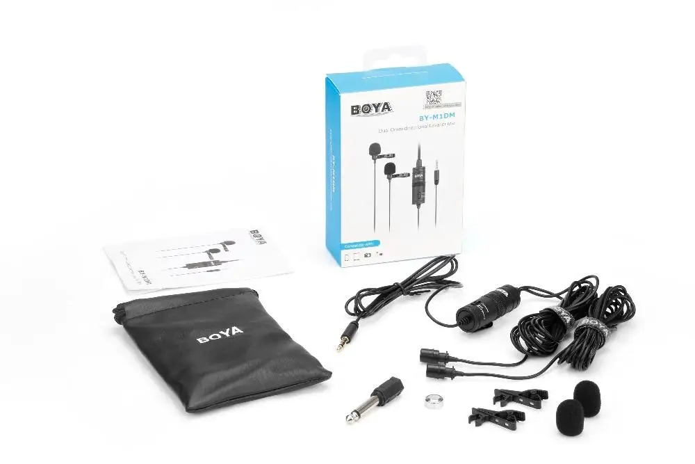 

BOYA BY-M1DM Lav Lavalier microfone Omnidirectional Condenser Microphone 3.5mm Mic for Canon,for iPhone DSLR Audio Recorders