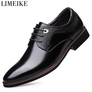 

LIMEIKE Men's Pointed Straps Business Retro Shoes Men's Fashion Casual Dress Shoes Wedding