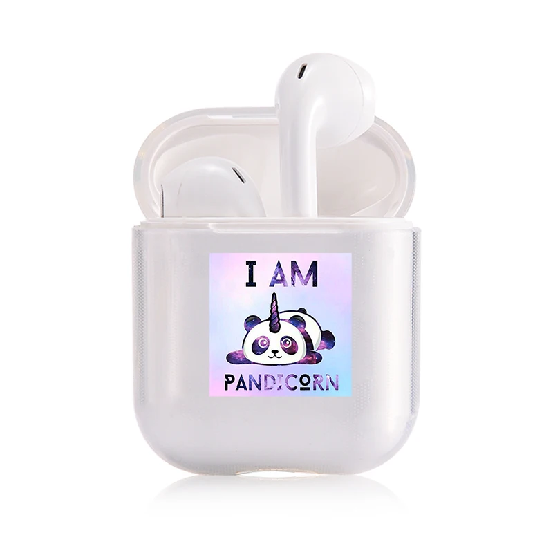 I201479 Портативный Airpods чехол беспроводной Единорог милый модный популярный прозрачный наушники прекрасная пара защитные наушники Забавный чехол - Цвет: I201479
