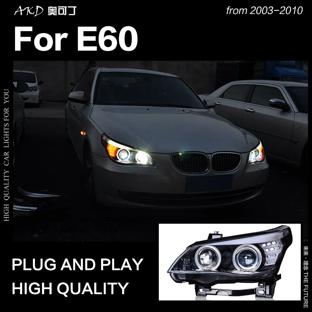 

AKD Car Styling Head Lamp for BMW E60 Headlights 2003-2010 520i 523i 530i 535i LED Headlight DRL Hid Bi Xenon Auto Accessories
