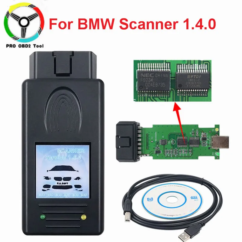 Interface Diagnostique BMW Scanner V1.4 K+DCAN K-CAN OBD2 OBDII