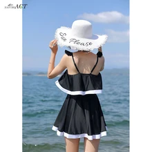 Женский сексуальный сдельный консервативный купальник, юбка, женский купальник с пуш-ап, купальник, пляжная одежда