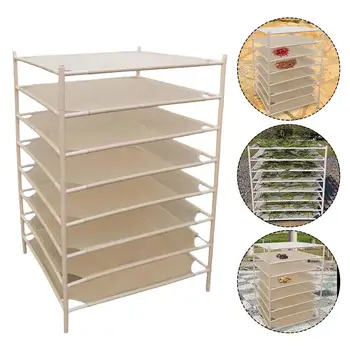 

Heavy Duty Drying Rack Dry Net 72cm 8 Layers With Opening Design For Herbs Flowers Beans Barbecue Cutlery And Food Flowers