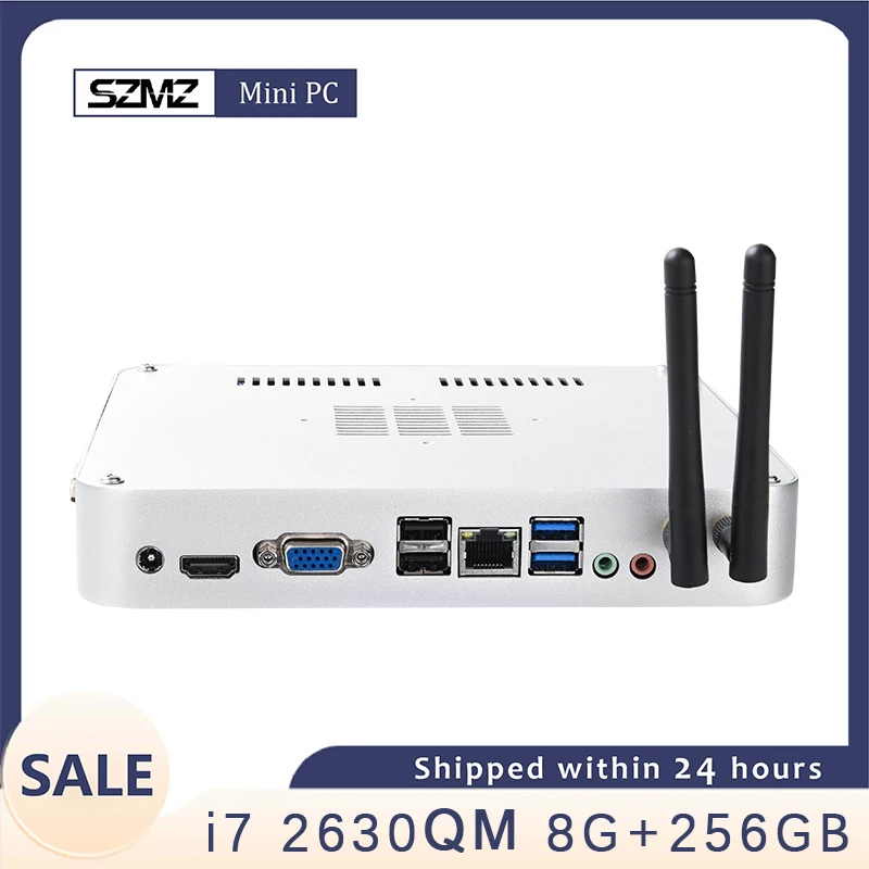 Fanless SZMZ Mini PC i7 2630QM DDR3L 8G RAM 256GB SSD HDMI VGA WiFi Gigabit Ethernet Support Windows10 Desktop Gaming Computer | Компьютеры