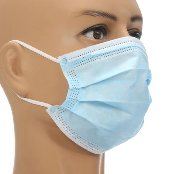 

NEW Disposable Mask 50 pcs Face Masks 3-Layer Non-Woven Masks Breathable Comfortable Anti-dust Mouth Nose Mask Face Covers Blue