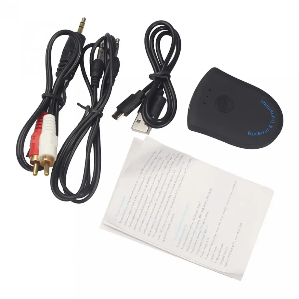 2 in 1 Transceiver w/ 3.5mm Male to 2RCA Male Cable HIFI Adapter for TV MP3