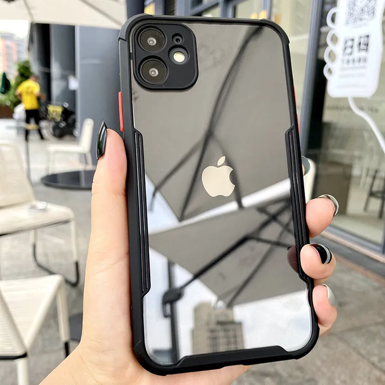 Luxury Shockproof Frame Clear Phone Case For iPhone 11 12 Pro Max Mini XR X XS 7 8 Plus SE 2 Lens Protective Transparent Cover iphone 11 cover