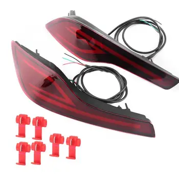 

2pcs Car Rear Bumper Reflector Tail Brake Light DRL LED Fog Lamp for Honda CRV 2017-2018 Red Light