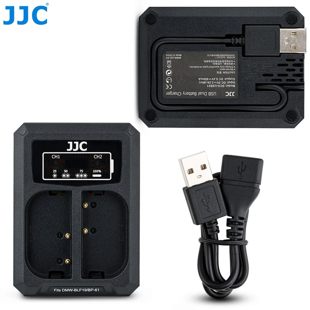 JJC USB зарядное устройство для путешествий с двумя аккумуляторами