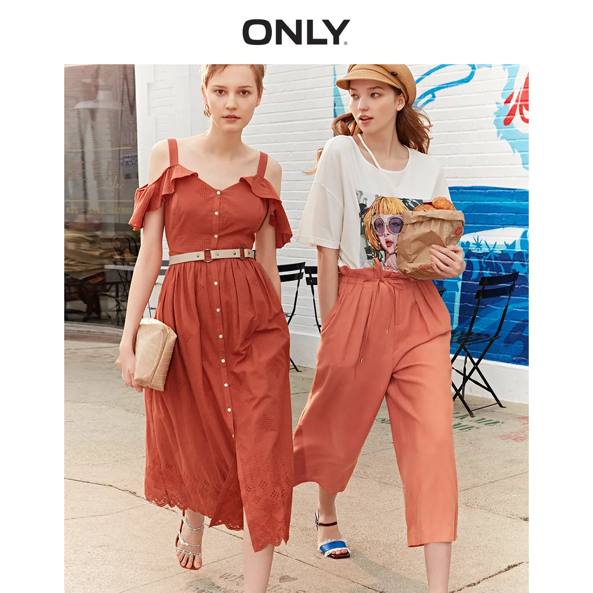 ONLY Women's Loose Fit High-rise Lace-up Wide-leg Capri Pants | 11926J513 ONLY Women's Loose Fit High-rise Lace-up Wide-leg Capri Pants | 11926J513