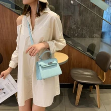 Сумка женская новая модная Портативная сумка-мессенджер с крокодиловым узором большой емкости