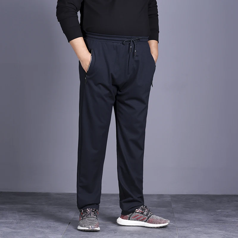 8XL 7XL весенне-осенние Брендовые мужские спортивные штаны для бега, спортивные штаны, высококачественная одежда для бодибилдинга - Цвет: Темно-синий
