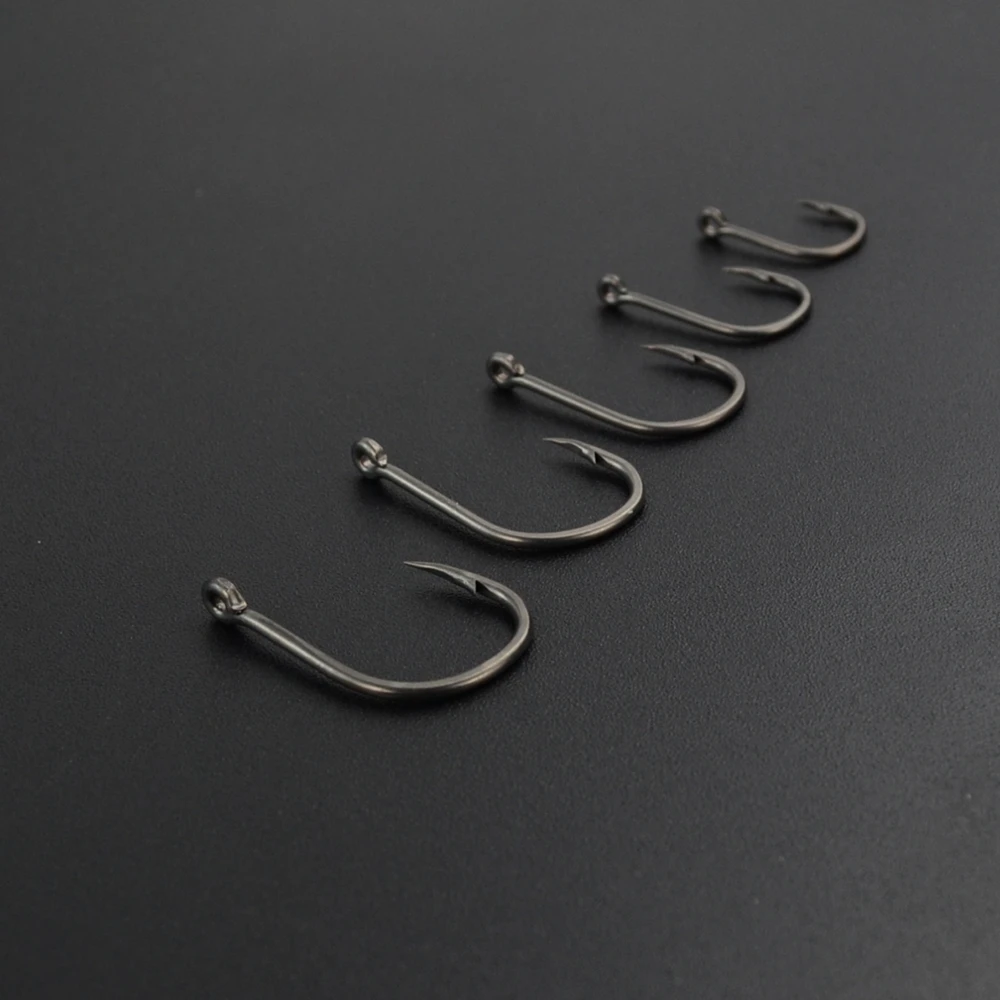 15 x PTFE Coated High Carbon Stainless Steel Barbed Fish Hook With Eye Carp Fishing Hook Link Accessories X505