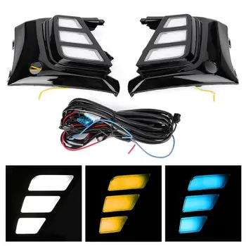 

1 Pair Waterproof 3 color Car LED Daytime Running Light Turn Signal Light Fit for Ford Focus 5 MK5 2019 DRL Fog Lamp