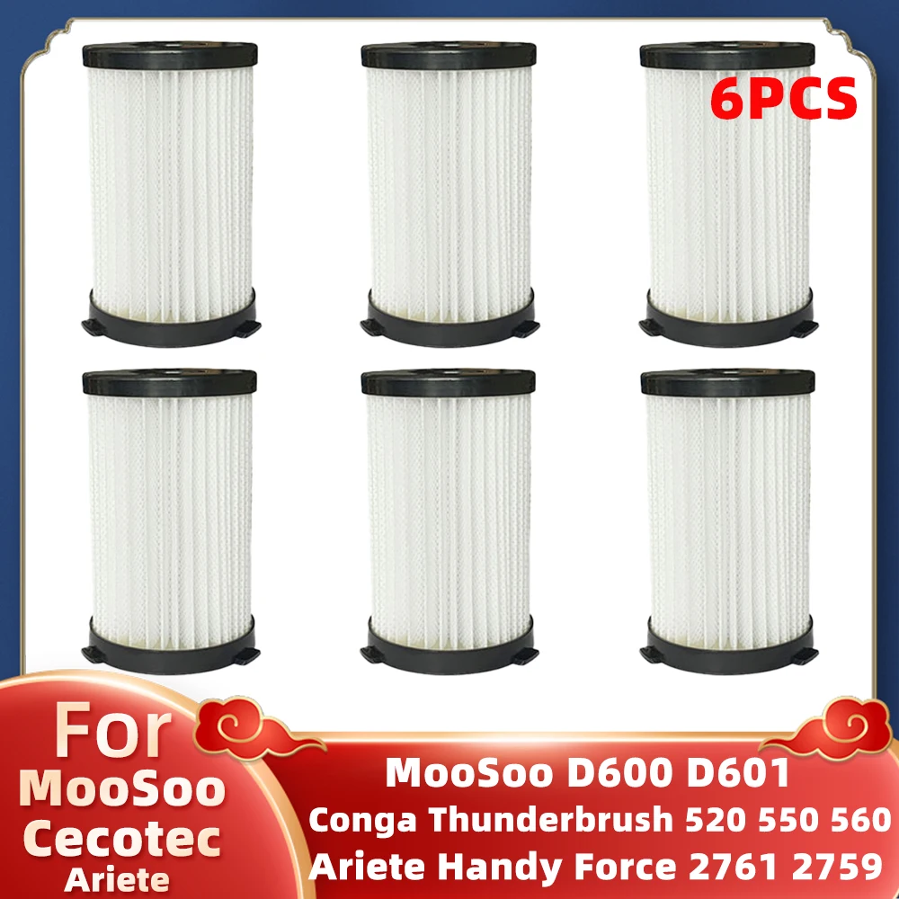 Filtros Cecotec Sin Cable Pack Filtros Y Esponjas Para Aspiradora Cecotec Conga Thunderbrush 520/550/560 E Y Handyforce 2761 - Lavables, Capturan Polvo Fino Filtros Polvo Fino