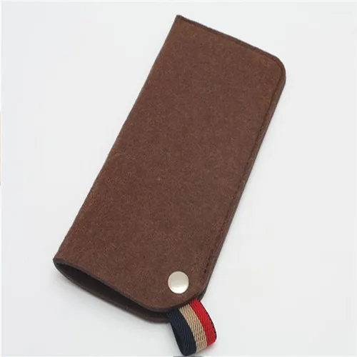 1 Piece Colored Simple Design Portable Sunglasses Cases Felt Bags Glasses Bags Pouch Boxes Storage Eyewear Reading Glasses Tools - Цвет: coffee